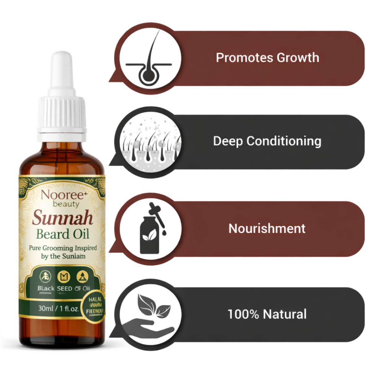 Nooree Sunnah Beard Oil (Pack Of 3)