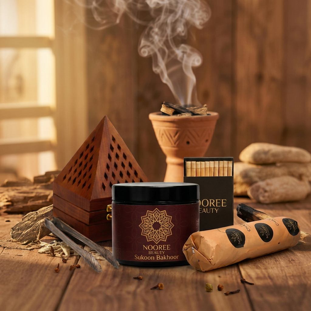 Nooree Beauty Sukoon Bakhoor – Pack of 100 with Bakhoor Burner