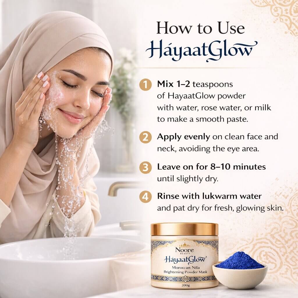 Nooree Beauty HayaatGlow Moroccan Nila Brightening Powder Mask – Pack of 3