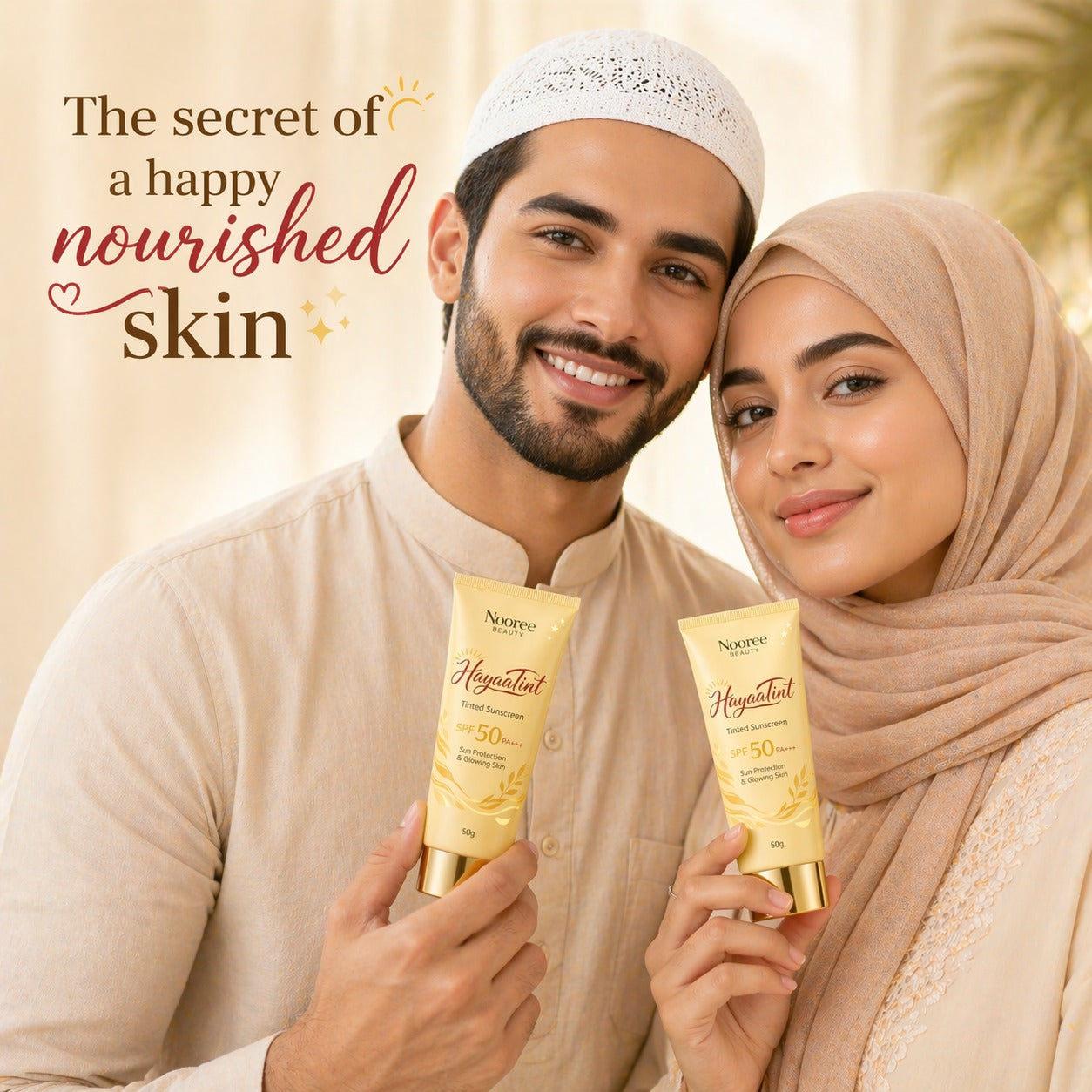 HayaaTint Kesar & Rose Water Tinted Sunscreen with SPF 50 PA+++