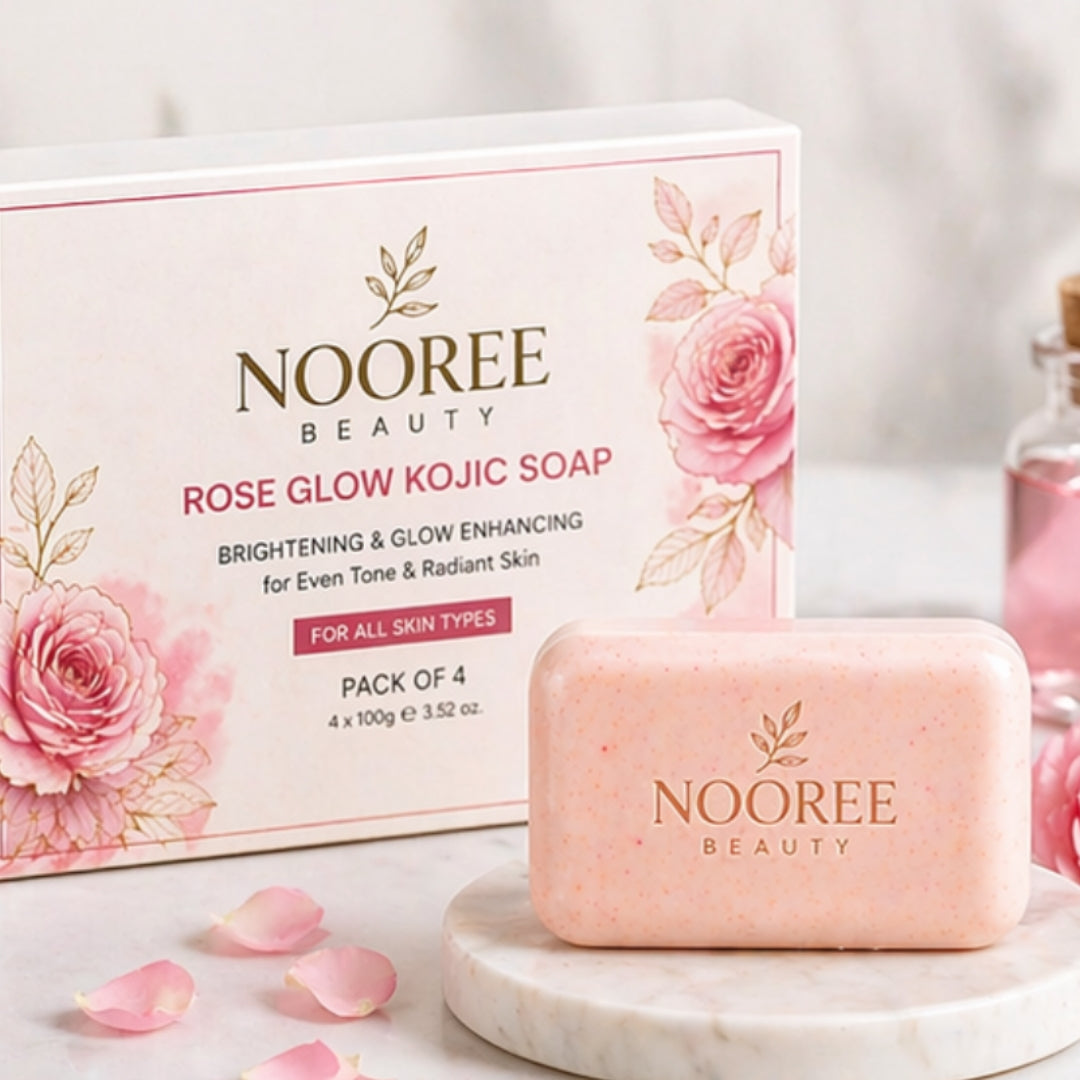 Nooree Beauty Rose Glow Kojic Soap (Pack of 4)