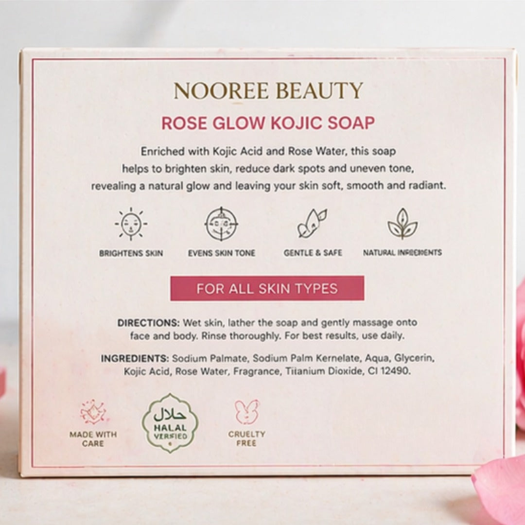 Nooree Beauty Rose Glow Kojic Soap (Pack of 4)